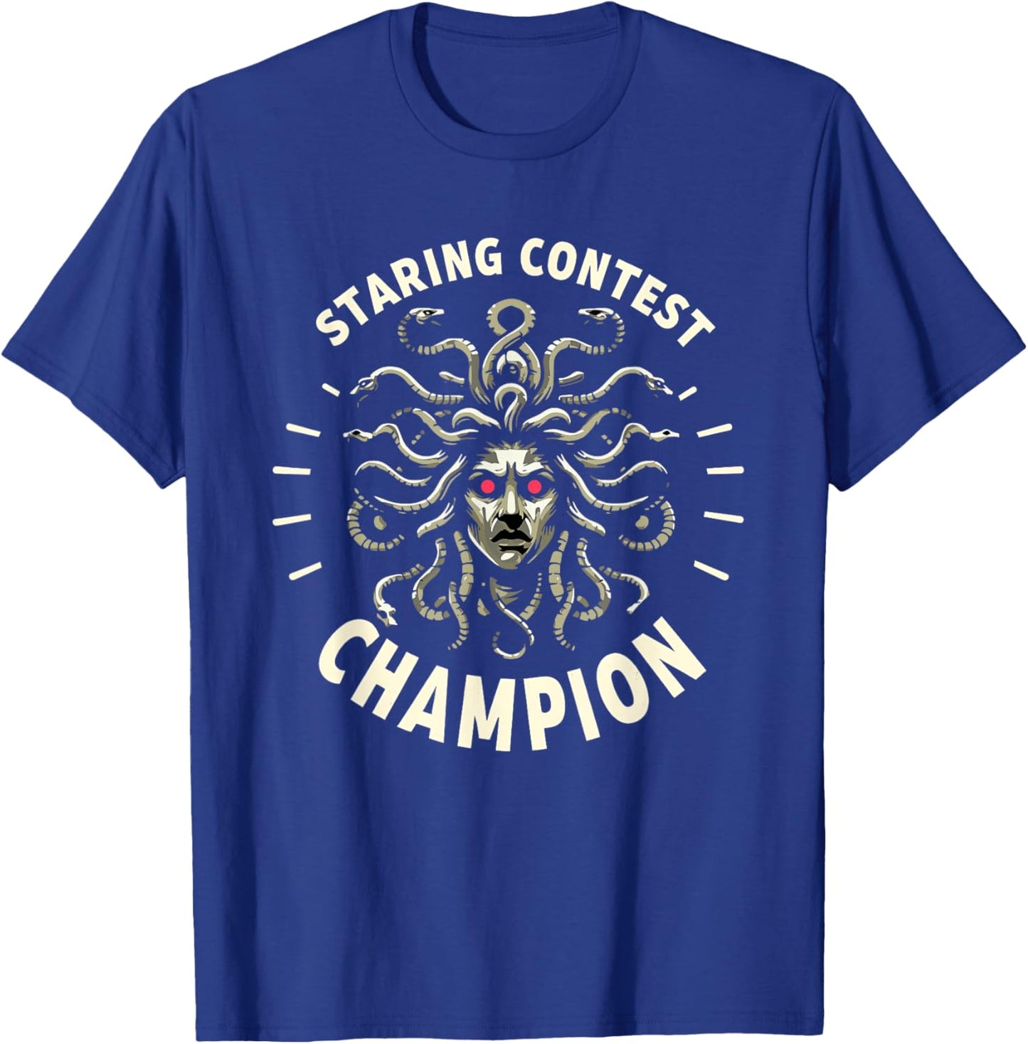 Funny Greek Mythology Staring Contest Medusa T-Shirt - T-Shirt | Royal