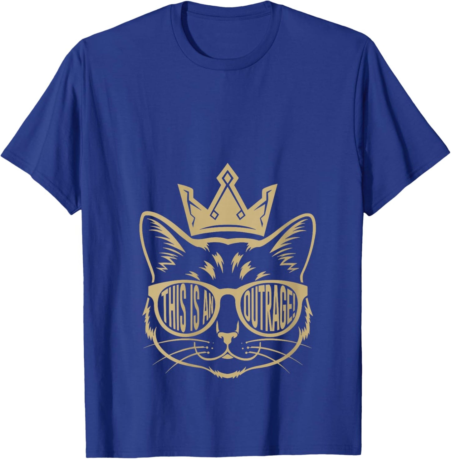 Women's This is an Outrage Funny Princess Cat Donut Gold V-Neck T-Shirt - T-Shirt | Royal