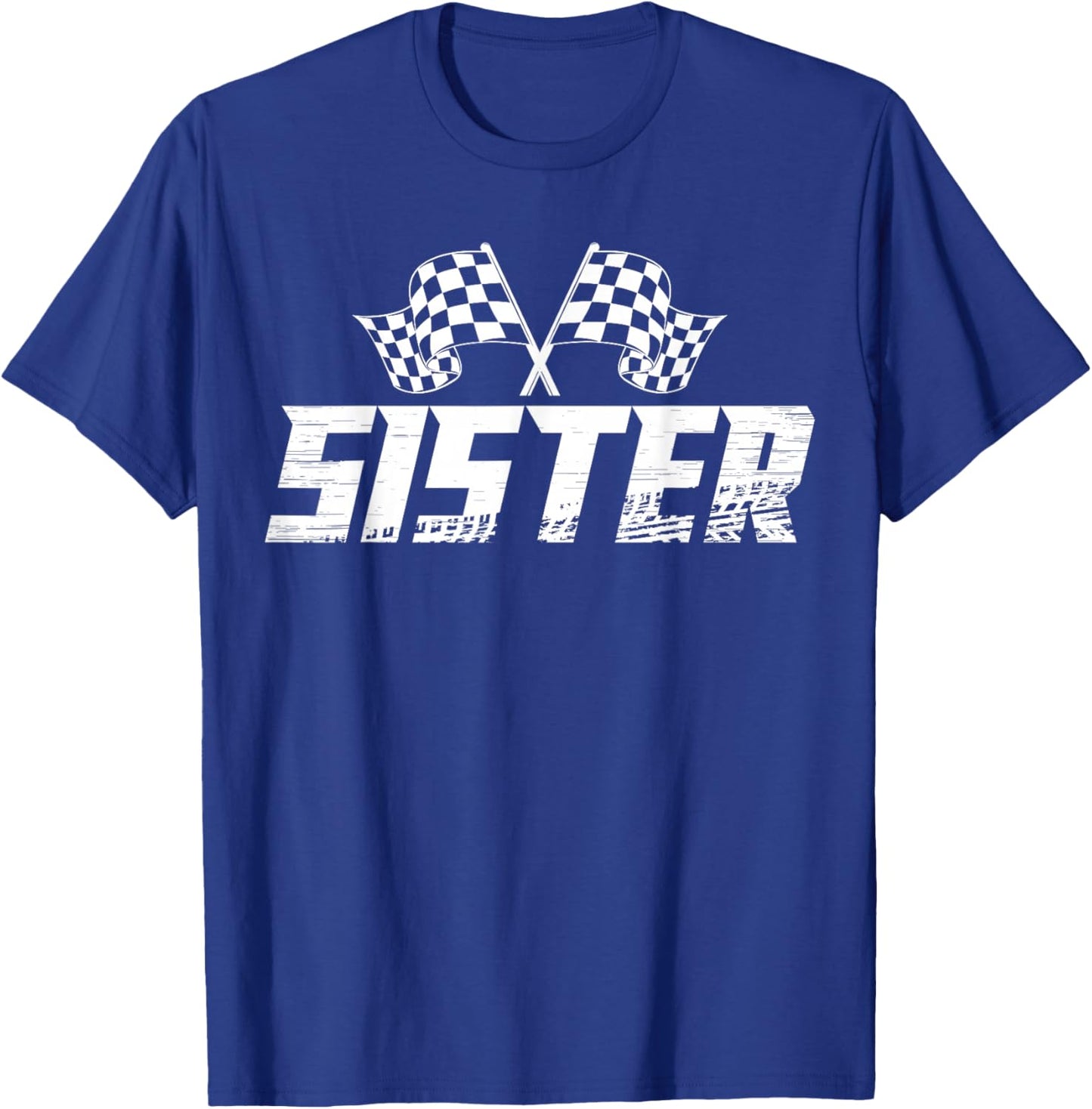 Sister Pit Crew Family Racing Birthday Race Car T-Shirt - T-Shirt | Royal
