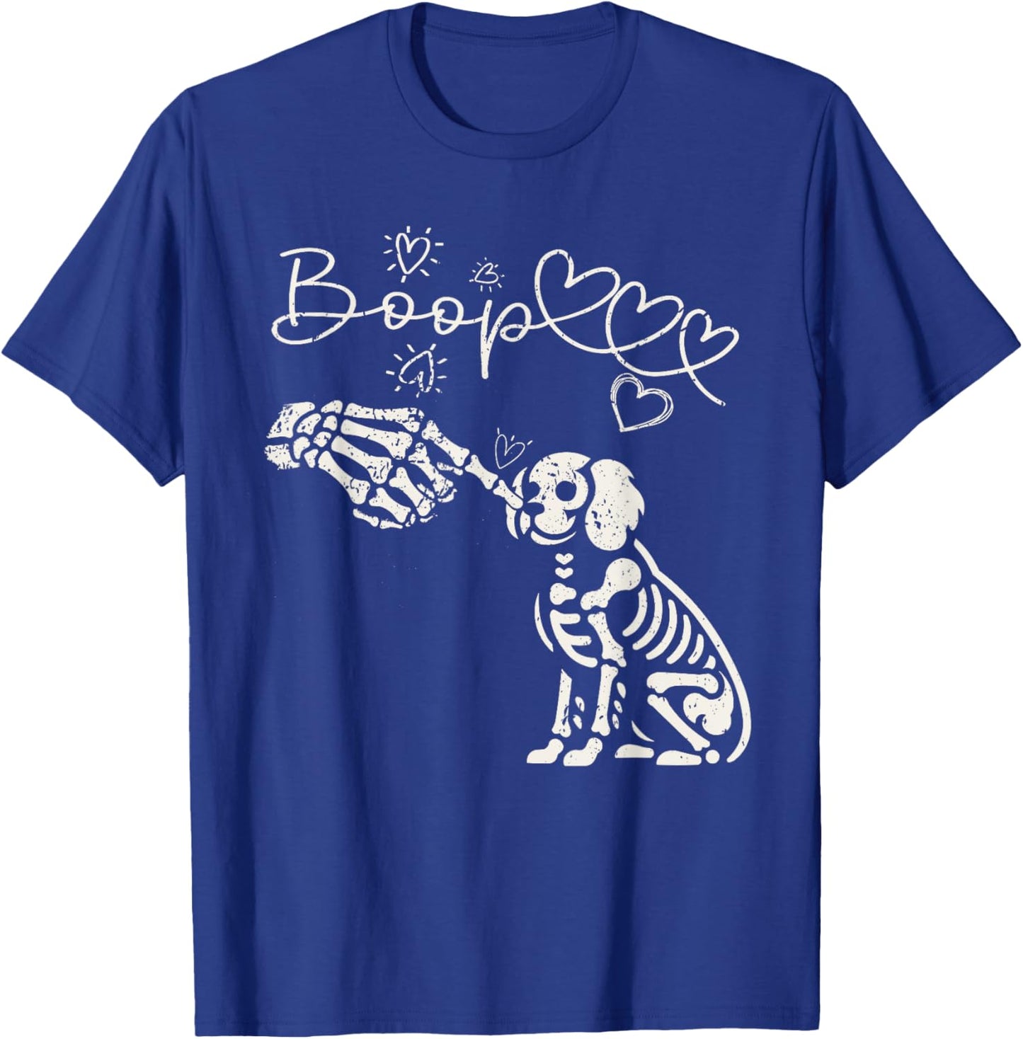 Spooky Skeleton Hand Touch Nose Cavalier King Charles Boop T-Shirt - T-Shirt | Royal
