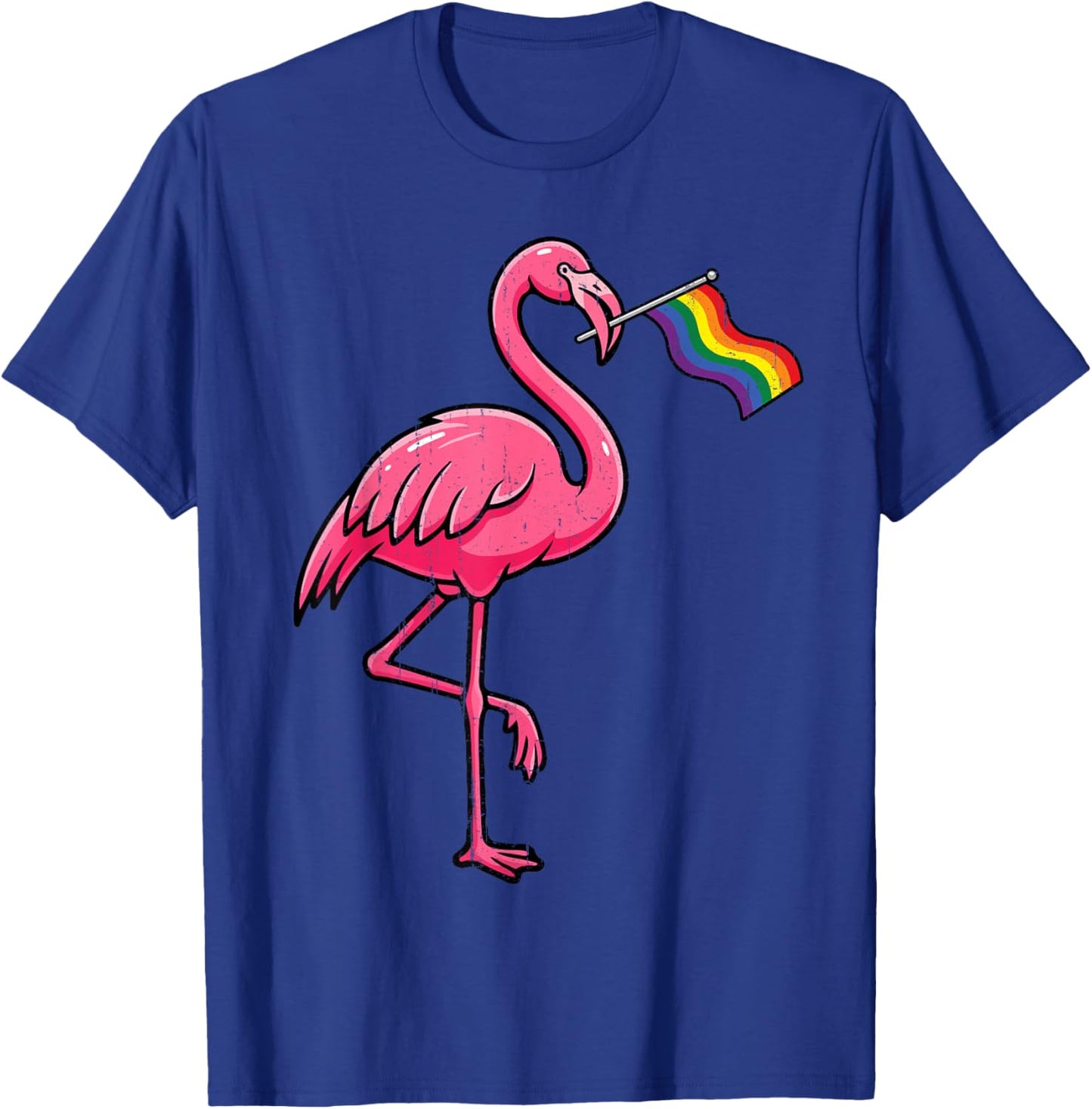 Gay Pride Flamingo Rainbow Flag LGBTQ Ally LGBT Women Girls T-Shirt - T-Shirt | Royal