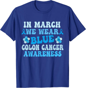 En mars, nous portons du bleu pour la sensibilisation au cancer du côlon Blue Groovy T-Shirt - T-Shirt | Royal
