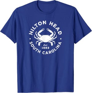 Vintage Hilton Head Island SC South Carolina Crab Souvenir T-Shirt - T-Shirt | Royal