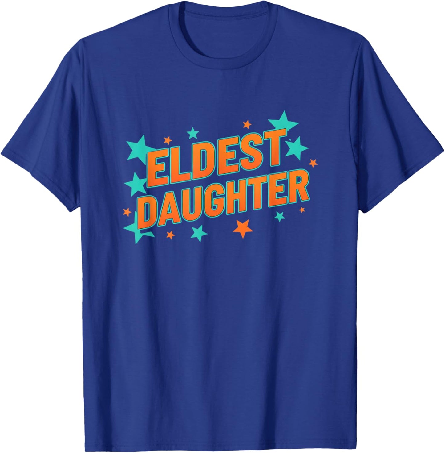 Eldest Daughter Retro Stars Family Pride for Girls T-Shirt - T-Shirt | Royal
