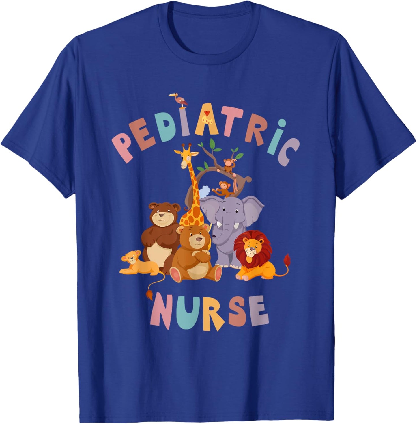 Pediatric Nurse PEDS Nursing Appreciation Pediatric Animal T-Shirt - T-Shirt | Royal