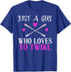 Just a Girl Who Loves to Twirl Baton Twirling Majorette T-Shirt - T-Shirt | Royal