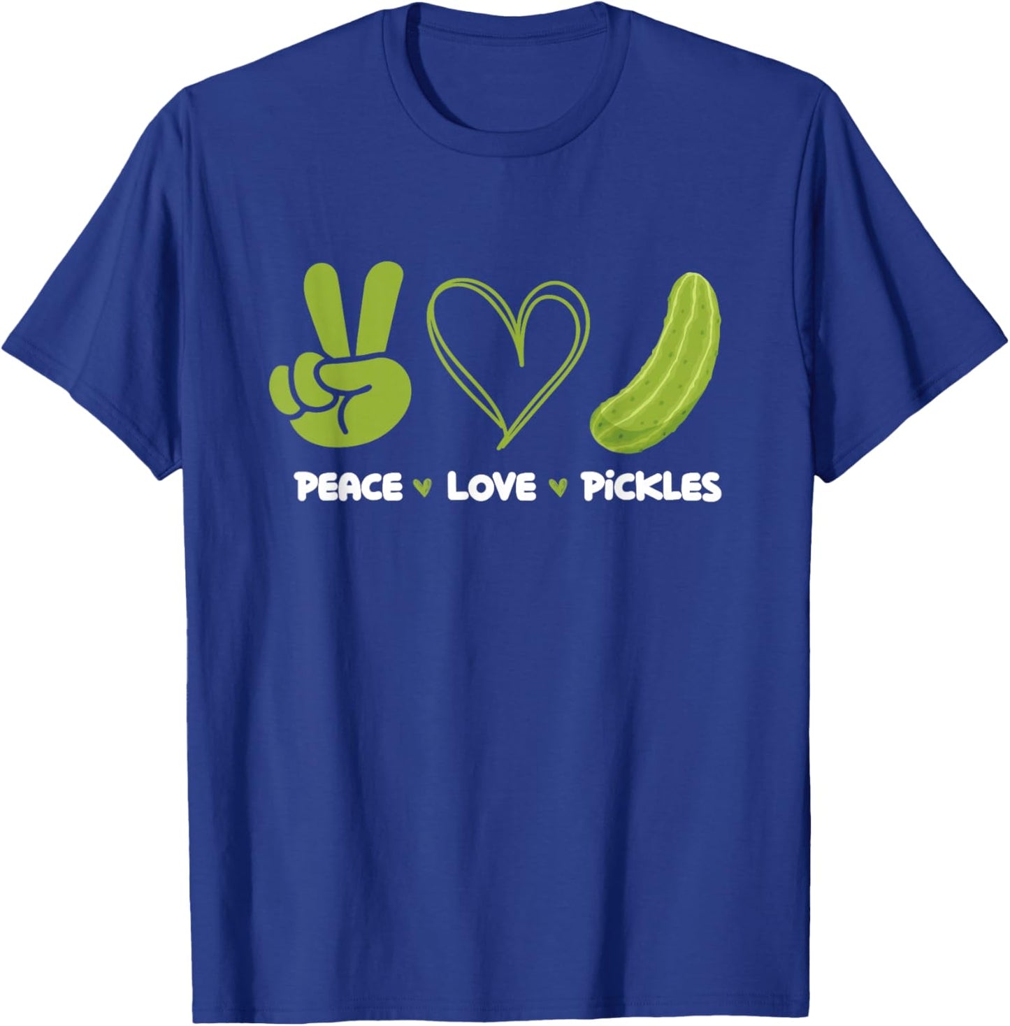 Peace Love Pickles - Dill Pickle Lover Pickling Cucumber T-Shirt - T-Shirt | Royal
