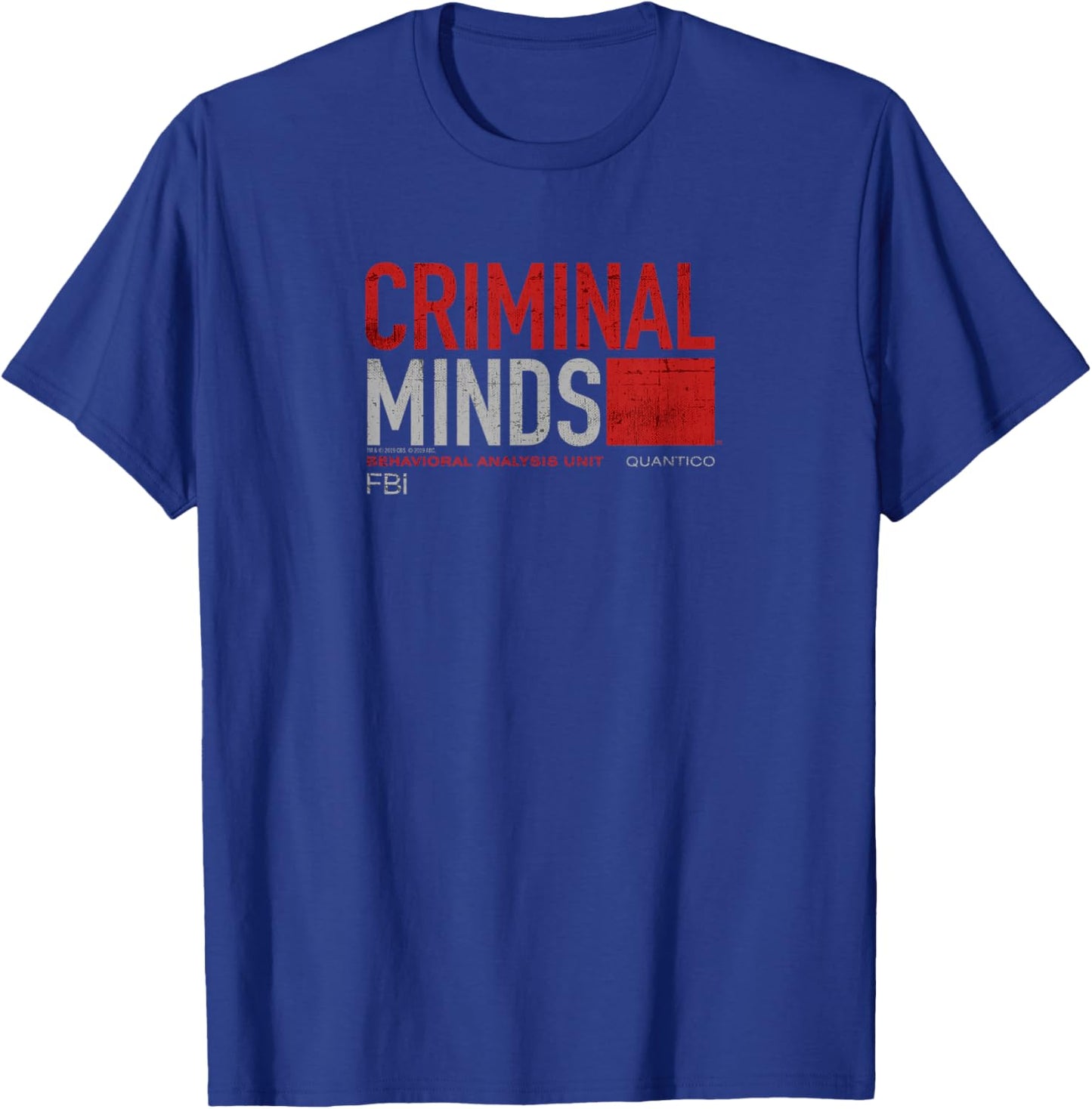 Criminal Minds Distressed BAU Quantico , Black, S T-Shirt - T-Shirt | Royal