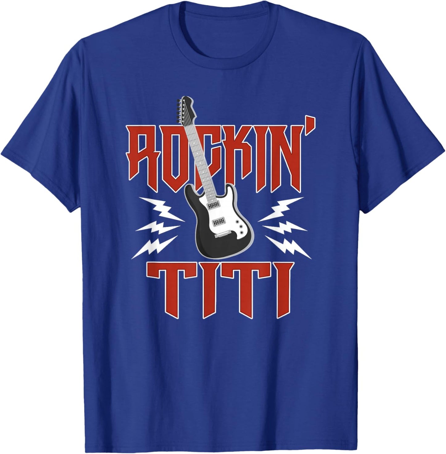 Titi Rockin One Birthday Family Matching Rock Guitar T-Shirt - T-Shirt | Royal