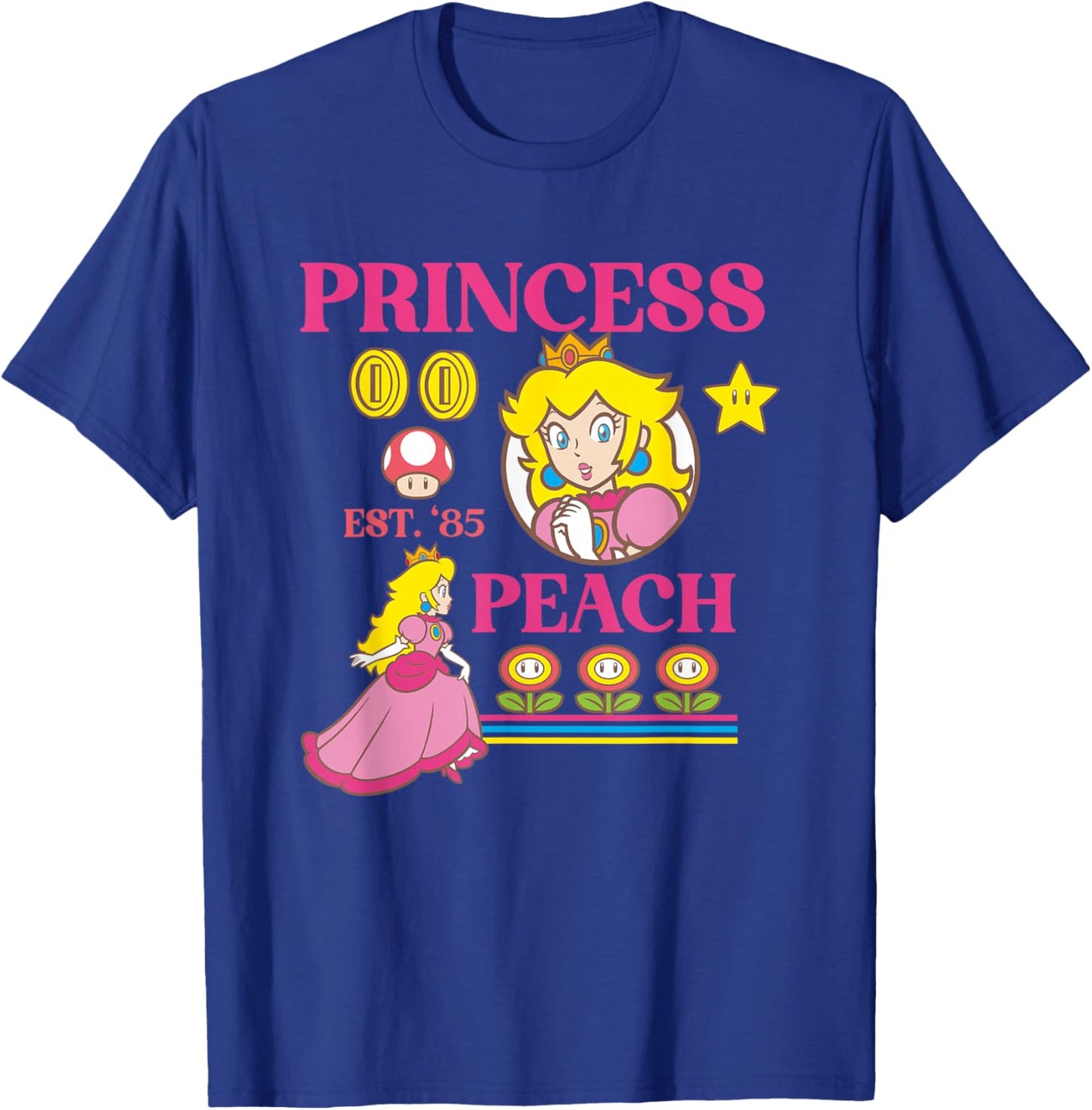 Super Mario Bros Fire Flower Princess Peach Power Up T-Shirt - T-Shirt | Royal