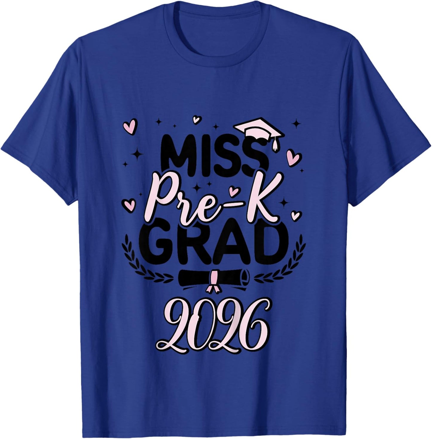 Kids Cute Little Miss Pre-K Grad 2026 Preschool Graduation 2026 T-Shirt - T-Shirt | Royal
