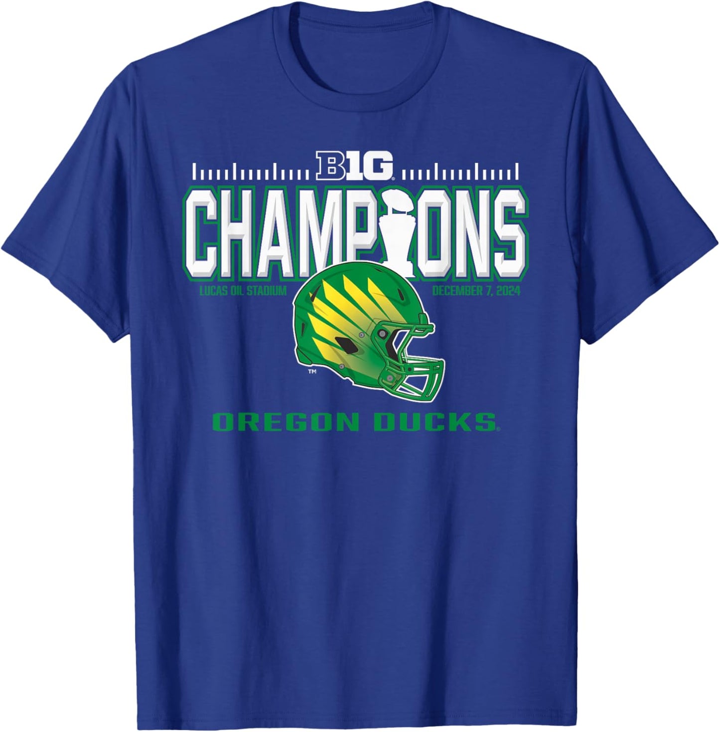 Oregon Ducks Big Ten Champs 2024 Football Locker Room T-Shirt - T-Shirt | Royal