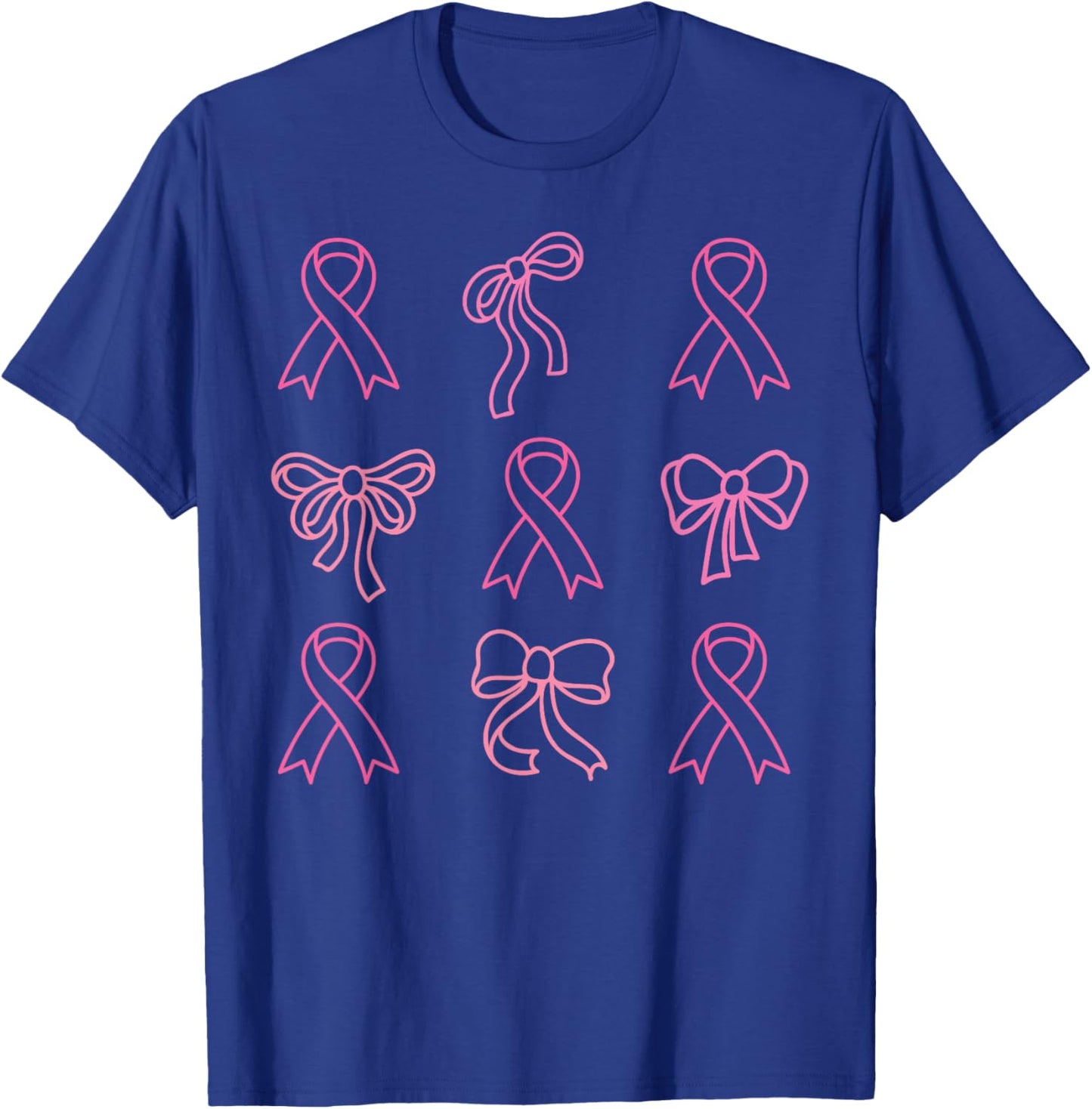 Breast Cancer Awareness Pink Coquette Bow Warrior T-Shirt - T-Shirt | Royal