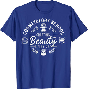 Cosmetology School Beautician Beauty Stylist Cosmetologist T-Shirt - T-Shirt | Royal