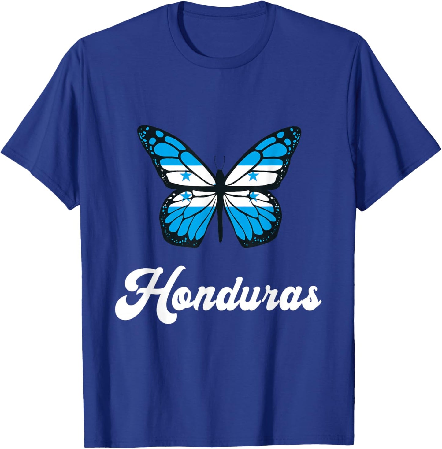 Honduras Flag Proud Butterfly Central America Honduran Roots T-Shirt - T-Shirt | Royal