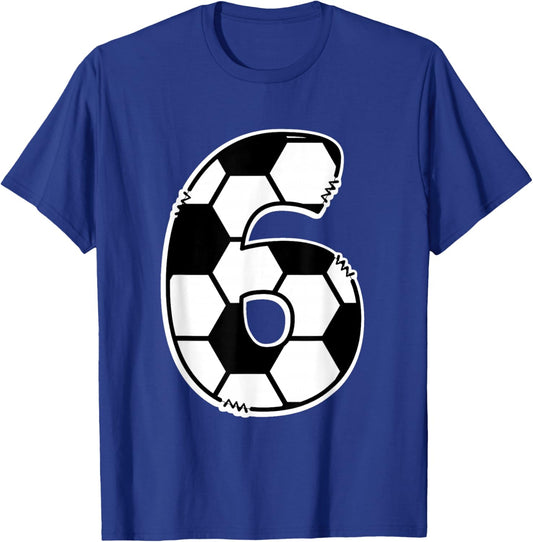 Football Number 6 Children's Birthday T-Shirt - T-Shirt | Royal