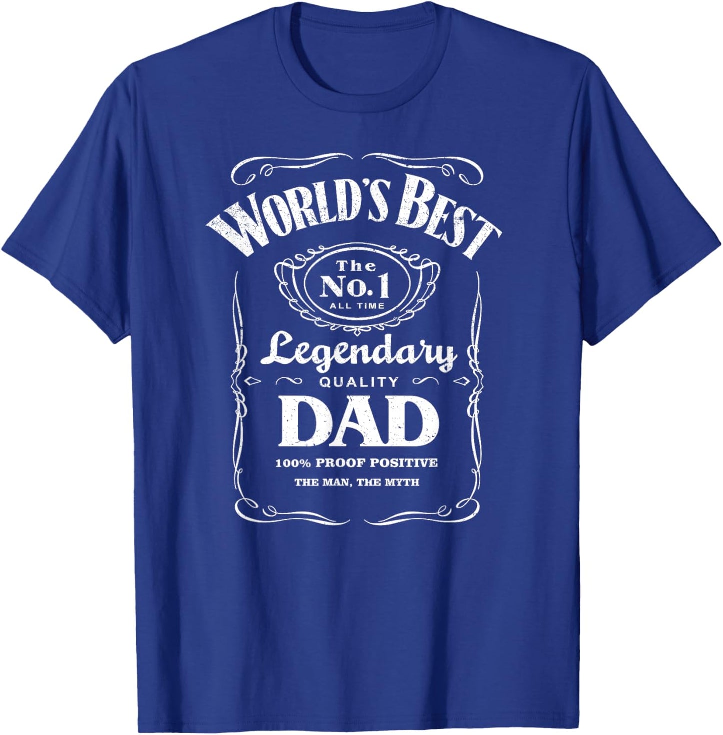 World's Best Number No. 1 One Dad Father's Day Whiskey T-Shirt - T-Shirt | Royal