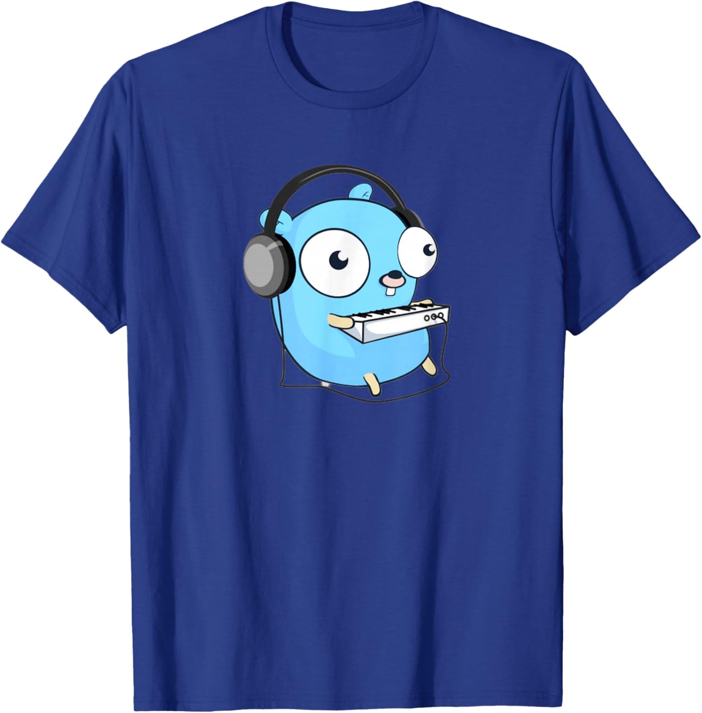 Music Gopher - Fun Programmer Developer GO lang Logo T-Shirt - T-Shirt | Royal