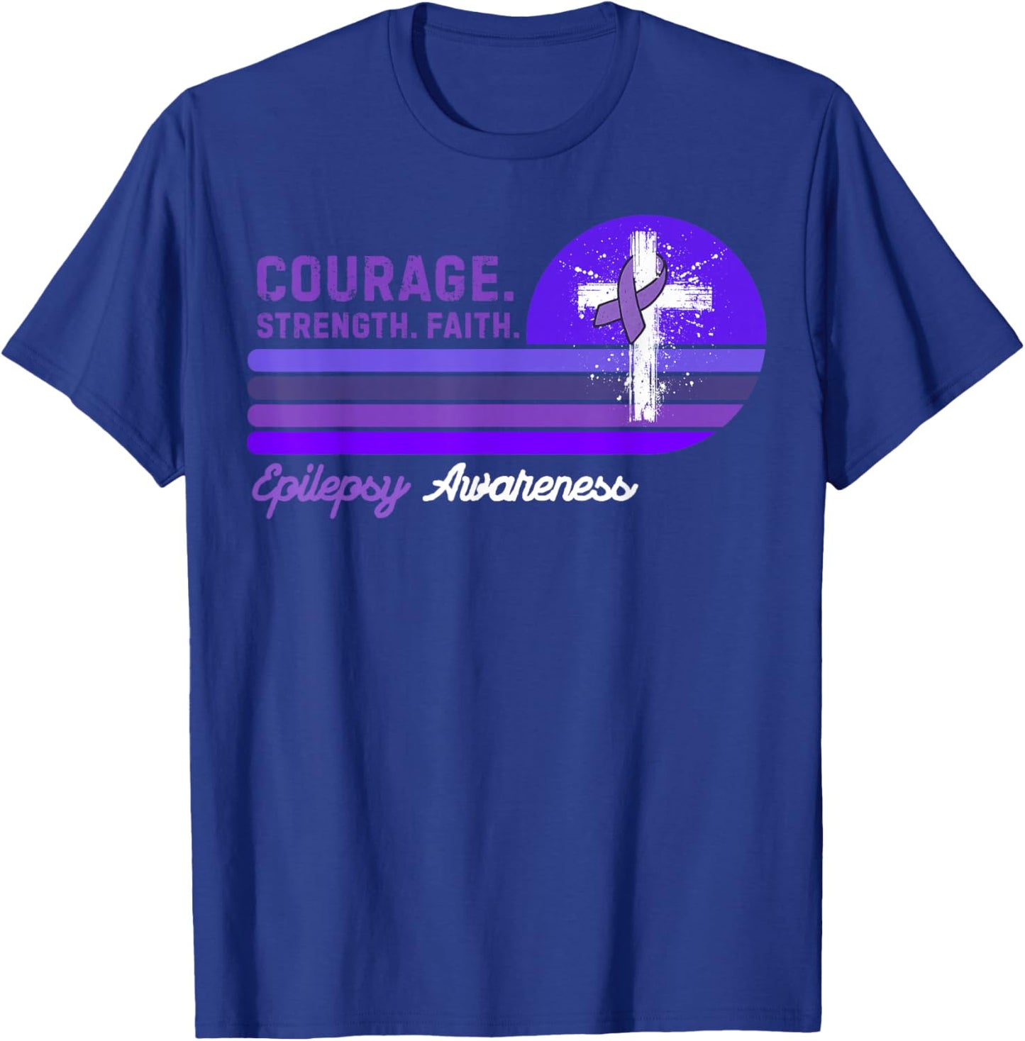 Vintage Seizure Support Epilepsy Awareness T-Shirt - T-Shirt | Royal
