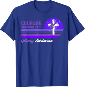 Vintage Seizure Support Epilepsy Awareness T-Shirt - T-Shirt | Royal