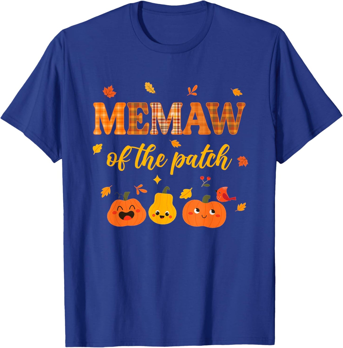 Memaw of The Patch Matching Family Pumpkin Fall Halloween T-Shirt - T-Shirt | Royal