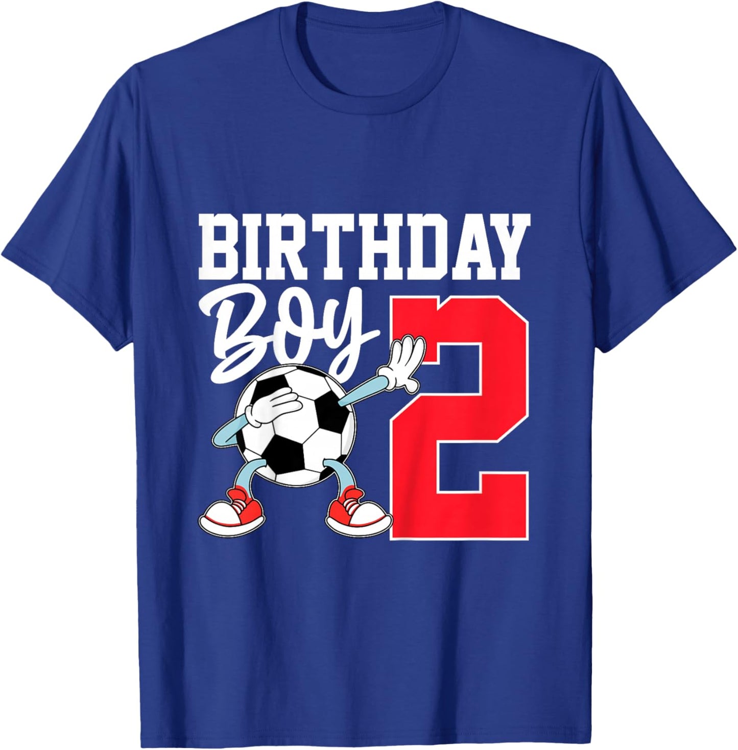 Kids 2nd Birthday Shirt Boy Soccer Kids Football Two 2 Year Old T-Shirt - T-Shirt | Royal