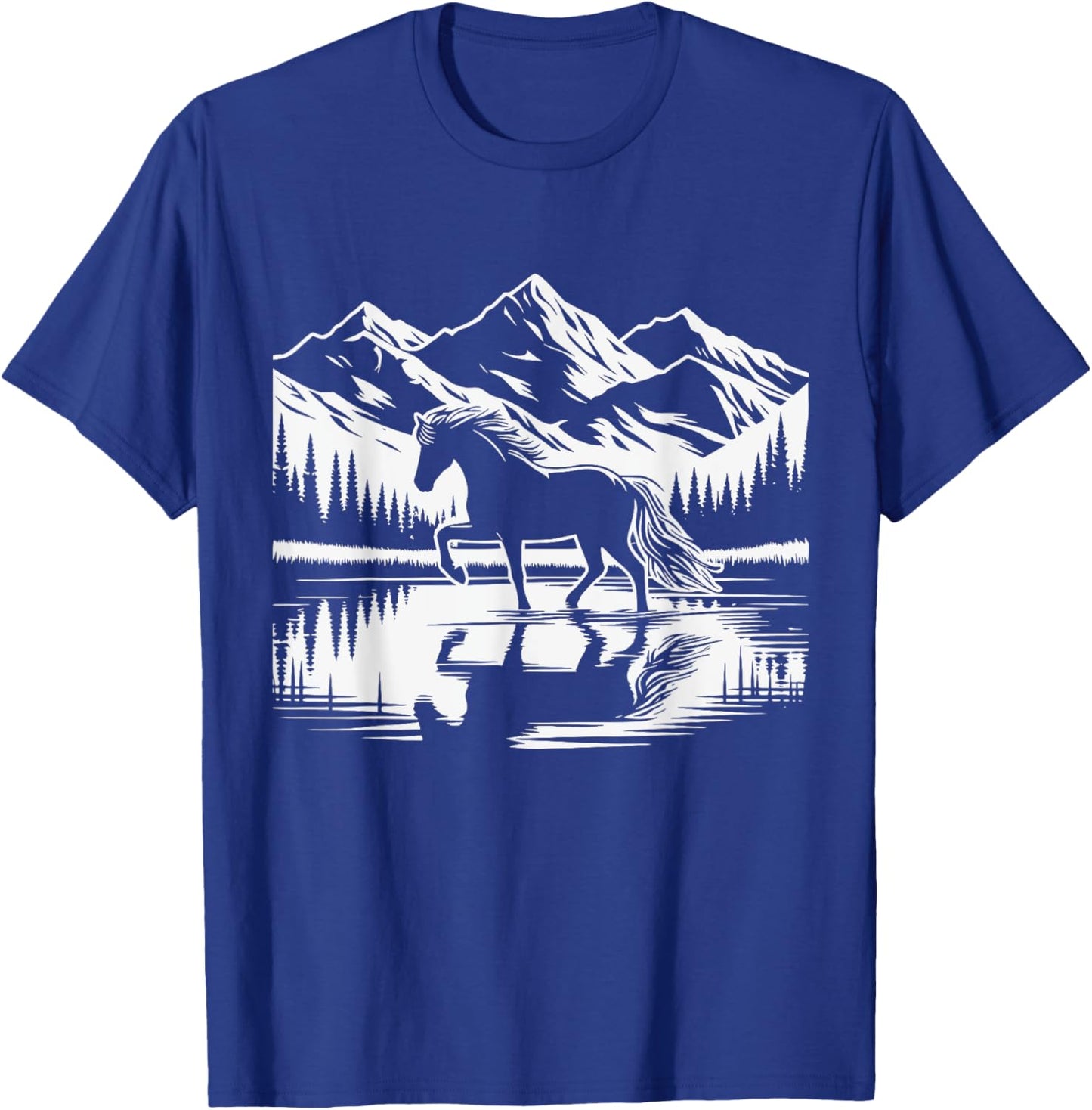 Equestrian Show Horse Lover Horseback Riding Mountains T-Shirt - T-Shirt | Royal