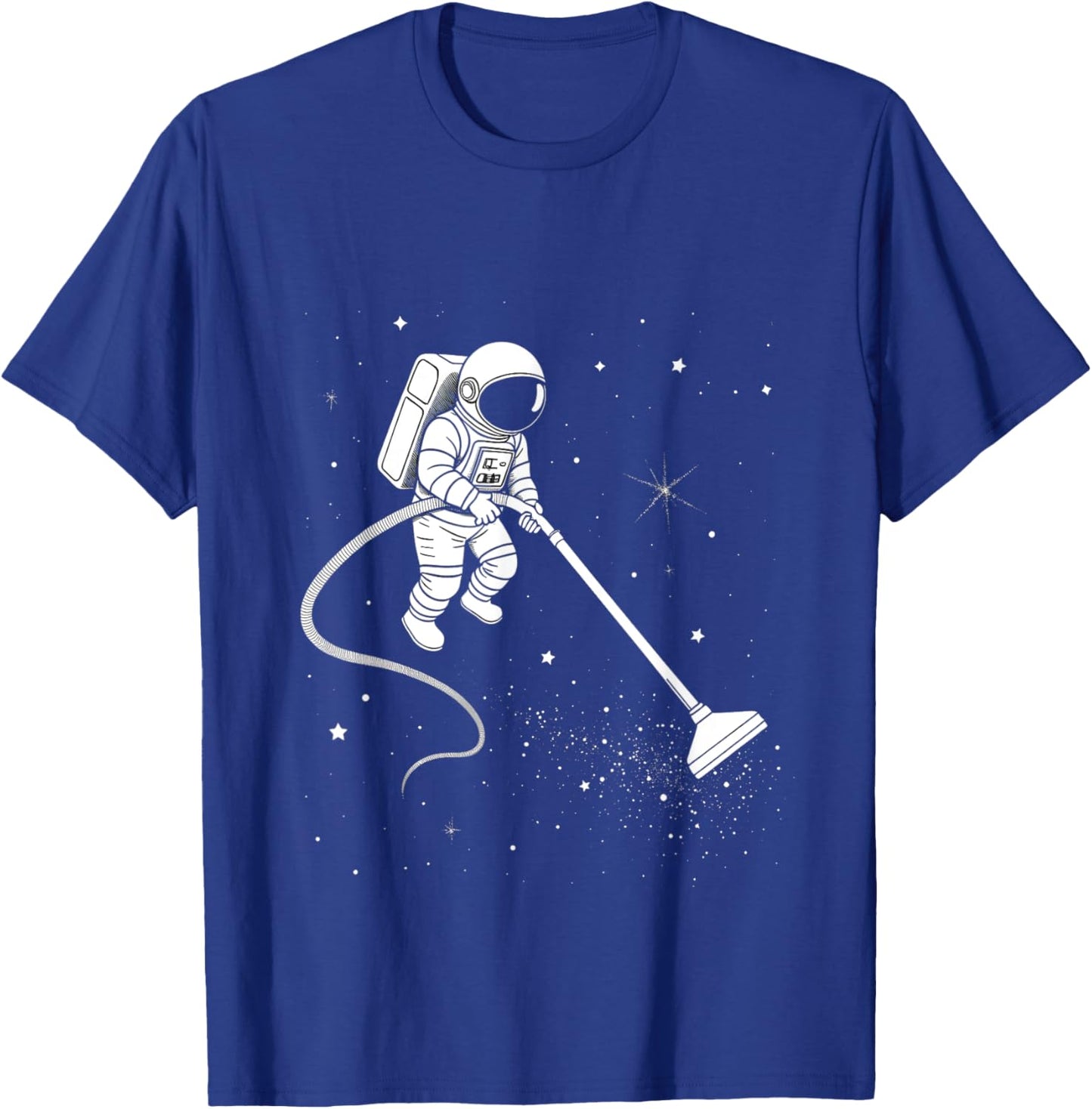 Astronaut Cleaning Stars Funny Space Design T-Shirt - T-Shirt | Royal