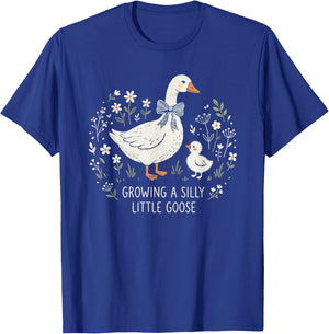 Growing A Silly Little Goose Funny Pregnancy Mom Goose Humor T-Shirt - T-Shirt | Royal