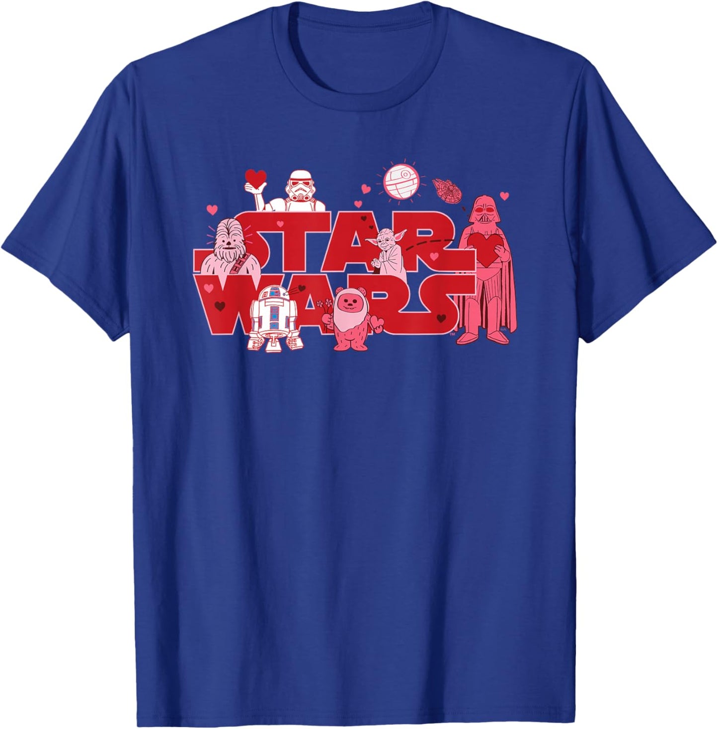 Star Wars Valentine's Day Logo Toon Classic Movie Characters T-Shirt - T-Shirt | Royal