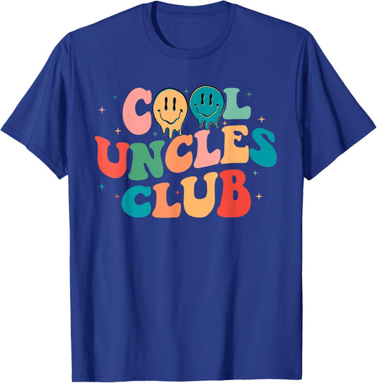Retro Groovy Cool Uncles Club Smile Face Funny New Uncle Men T-Shirt - T-Shirt | Royal