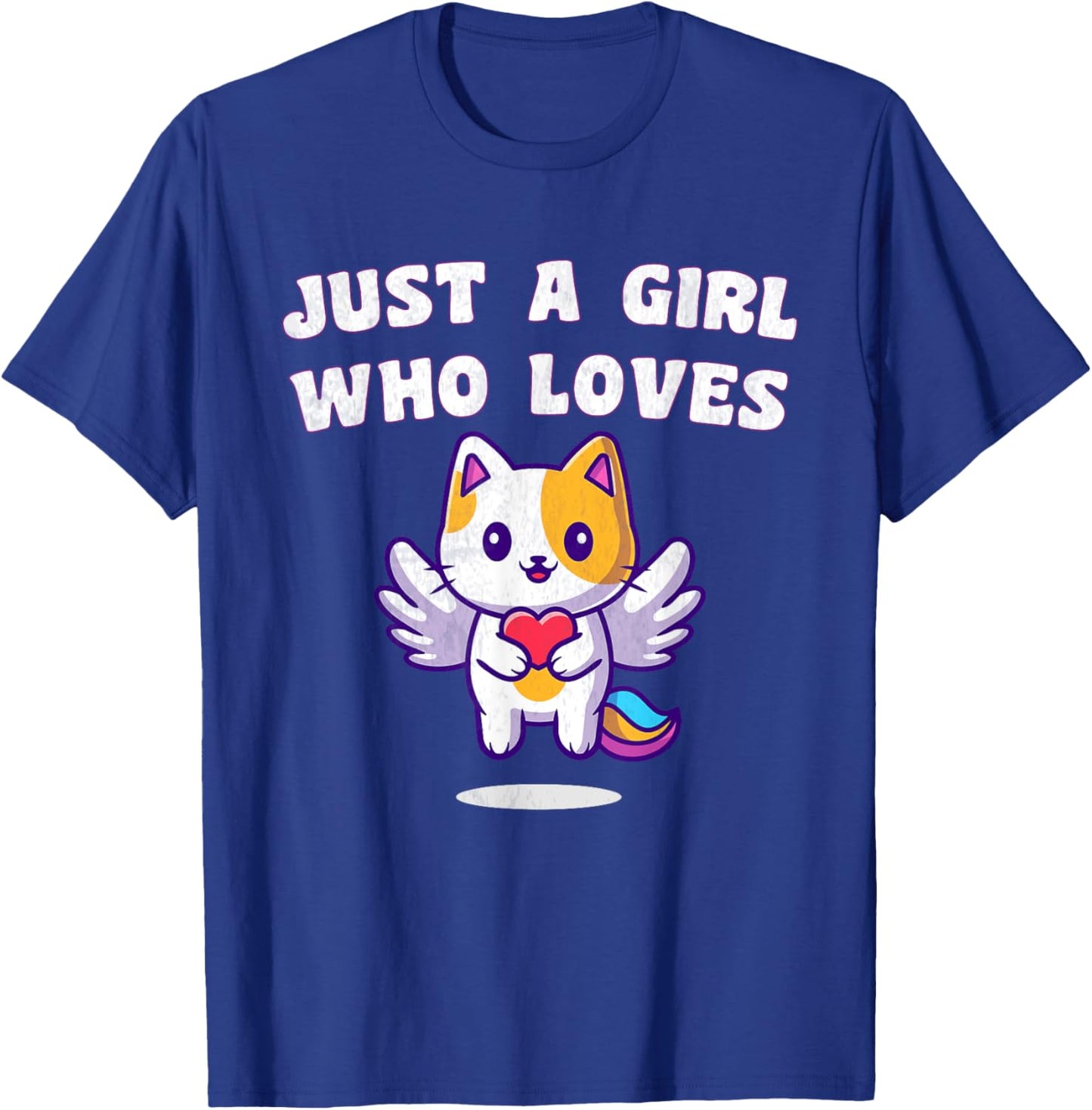 Funny Cute Cat "Just a Girl who Loves Meemeow" Pet DayTee T-Shirt - T-Shirt | Royal