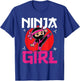 Cute Ninja Fighter Costume Ninja Girl T-Shirt - T-Shirt | Royal