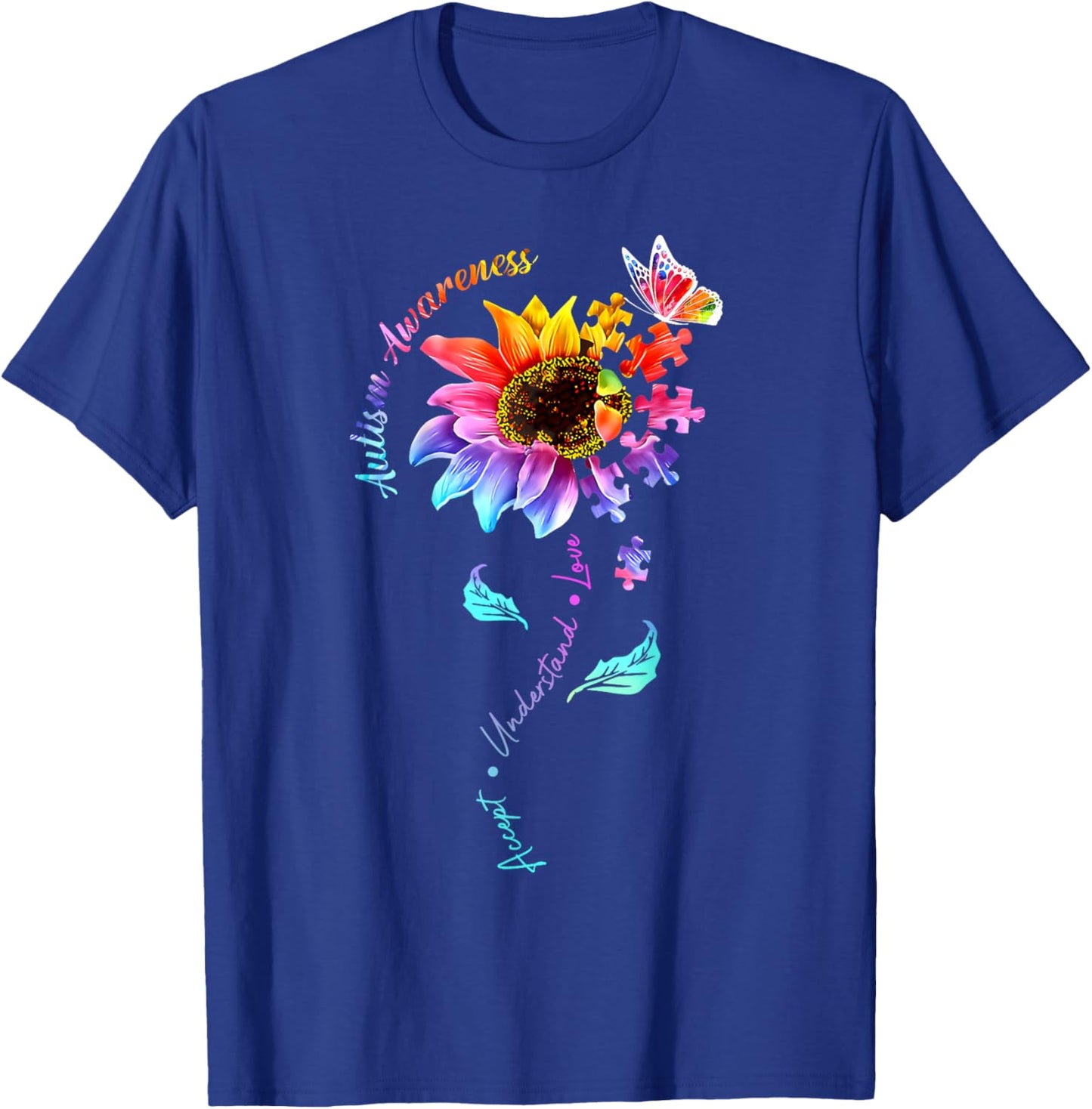 Autism Sunflower T-Shirt - T-Shirt | Royal