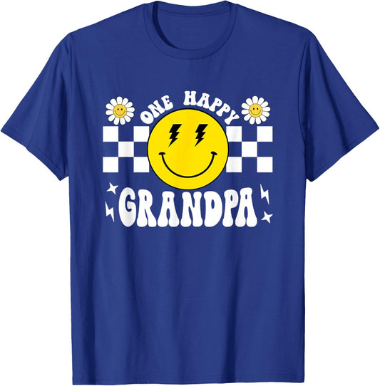 One Happy Dude Grandpa 1st Birthday Family Matching T-Shirt - T-Shirt | Royal