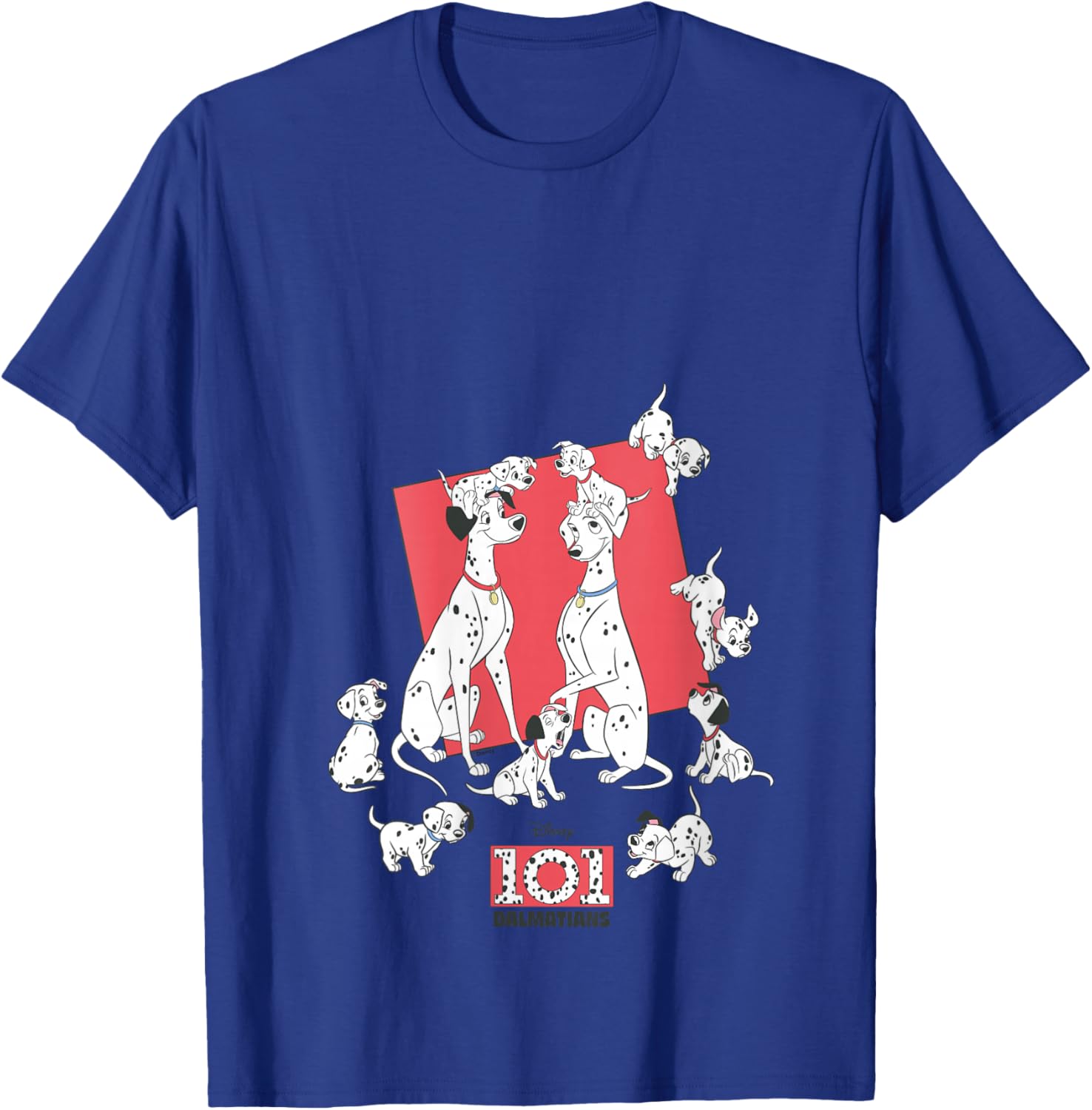 Women's Disney 101 Dalmatians Pongo Perdita Puppies Family V-Neck T-Shirt - T-Shirt | Royal