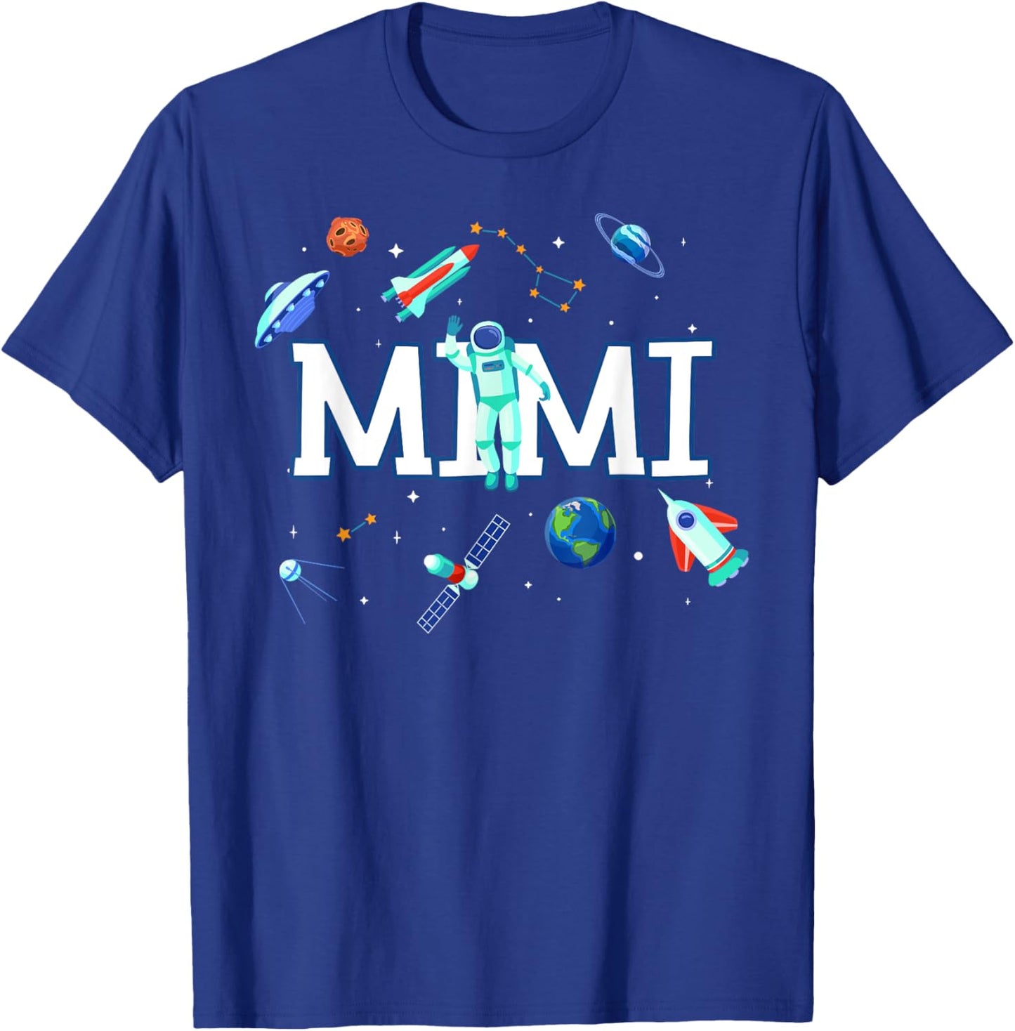 Mimi Astronaut Space Family Matching Birthday Party T-Shirt - T-Shirt | Royal