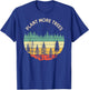 Vintage Retro Style 80s Happy Pine Trees Plant more trees T-Shirt - T-Shirt | Royal