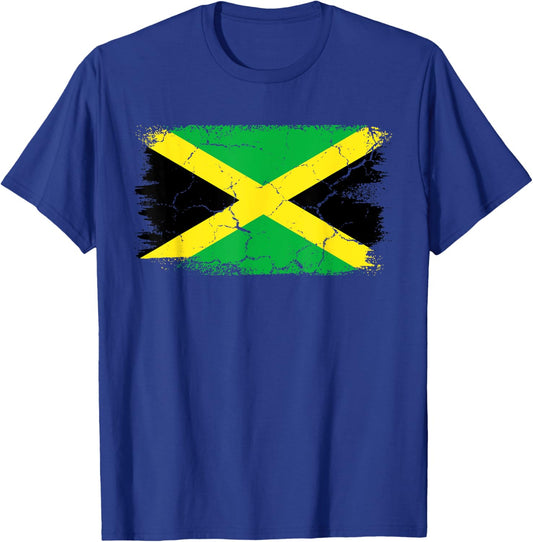 Retro Vintage Jamaican Flag Distress Jamaica T-Shirt - T-Shirt | Royal