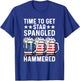 Time To Get Star Spangled Hammered USA Flag Patriotic Beer Men T-Shirt - T-Shirt | Royal
