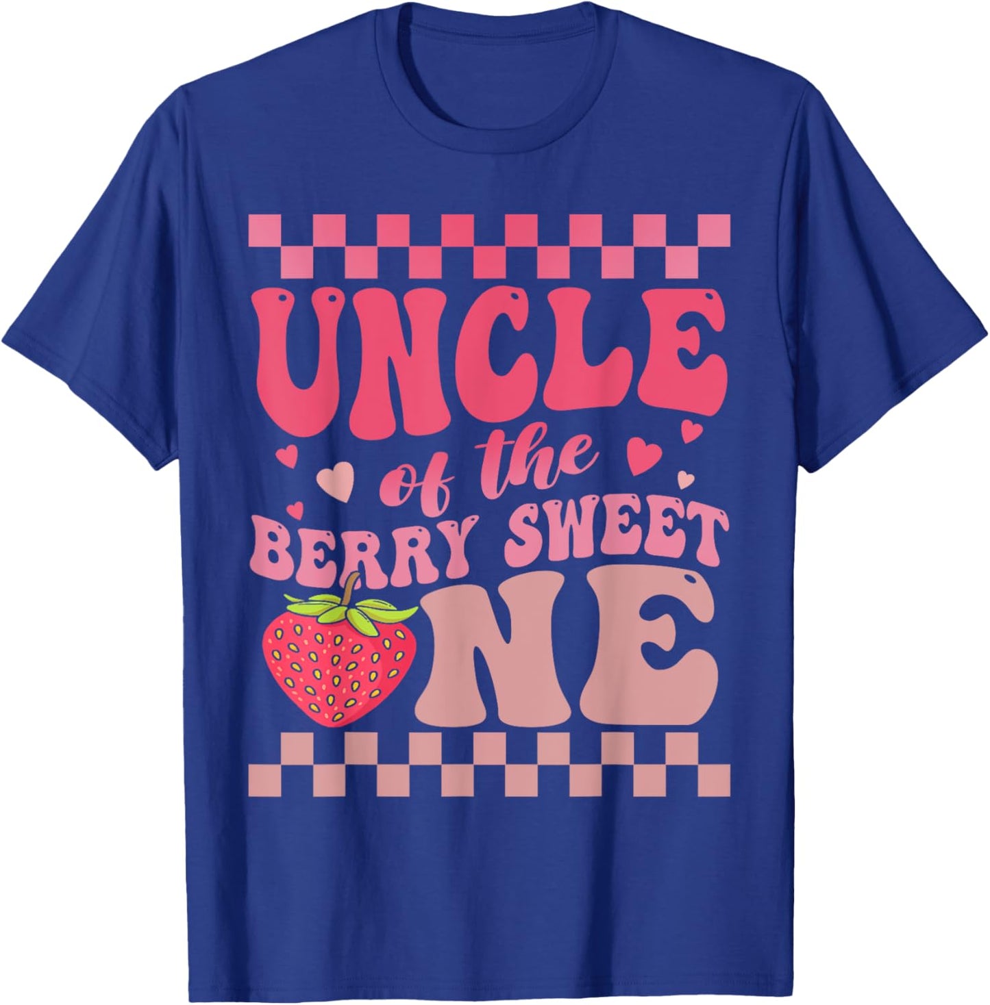 Uncle Of The Berry Sweet One Strawberry First Birthday T-Shirt - T-Shirt | Royal