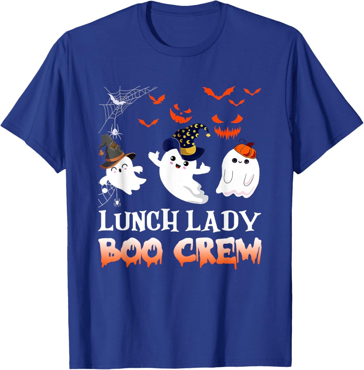 Lunch Lady Boo Crew Funny Halloween Ghost Costume Idea T-Shirt - T-Shirt | Royal