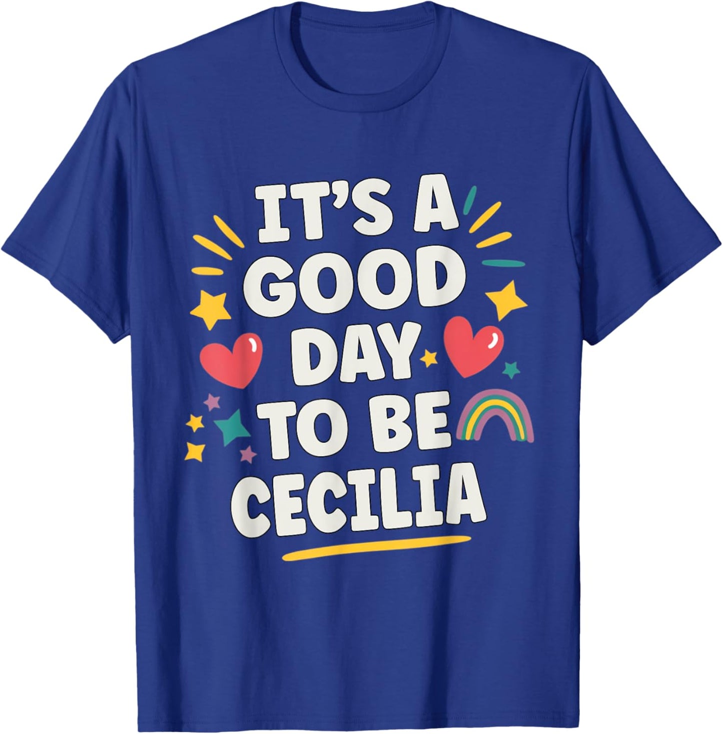Cecilia Personalized Retro Girls Custom Cecilia Name T-Shirt - T-Shirt | Royal