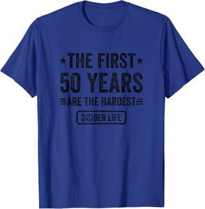 50 Years Sober - 50th Sobriety Anniversary T-Shirt - T-Shirt | Royal
