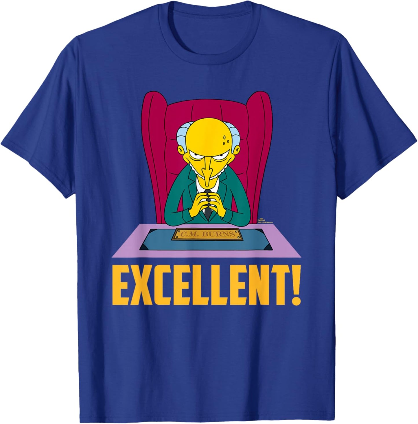 The Simpsons Mr. Burns at Desk Excellent T-Shirt - T-Shirt | Royal