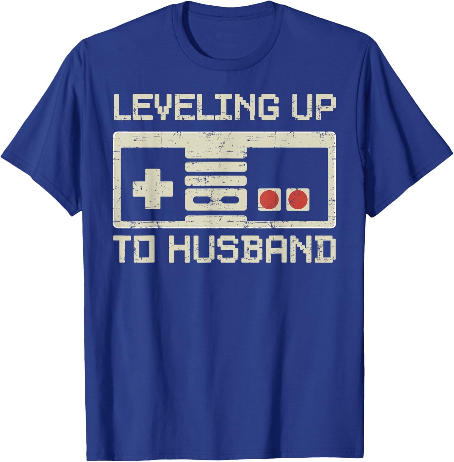 Leveling Up To Husband Gamer Retro Bachelor Party Groom T-Shirt - T-Shirt | Royal