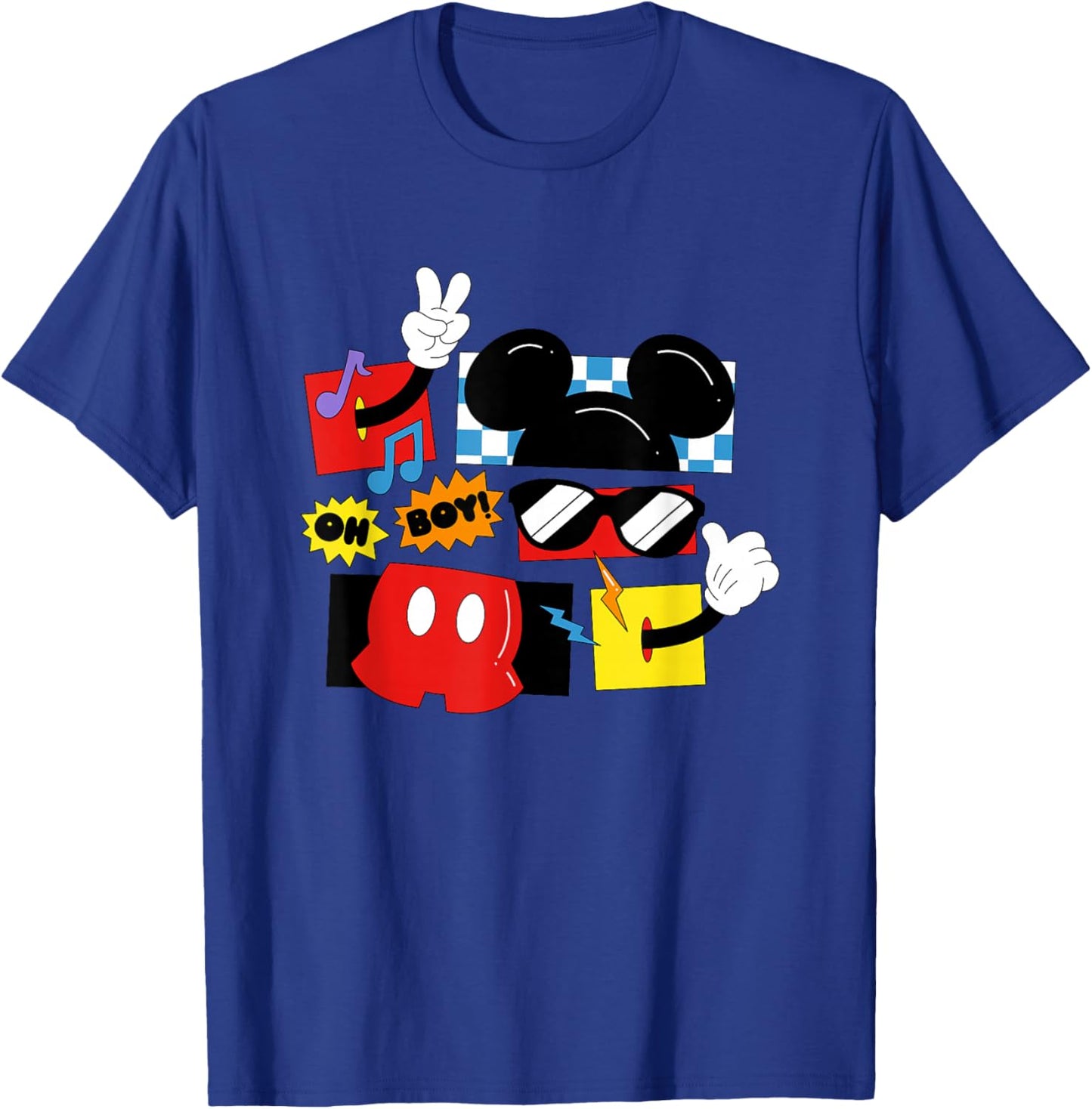 Disney Mickey And Friends Oh Boy Retro Mickey Shapes T-Shirt - T-Shirt | Royal