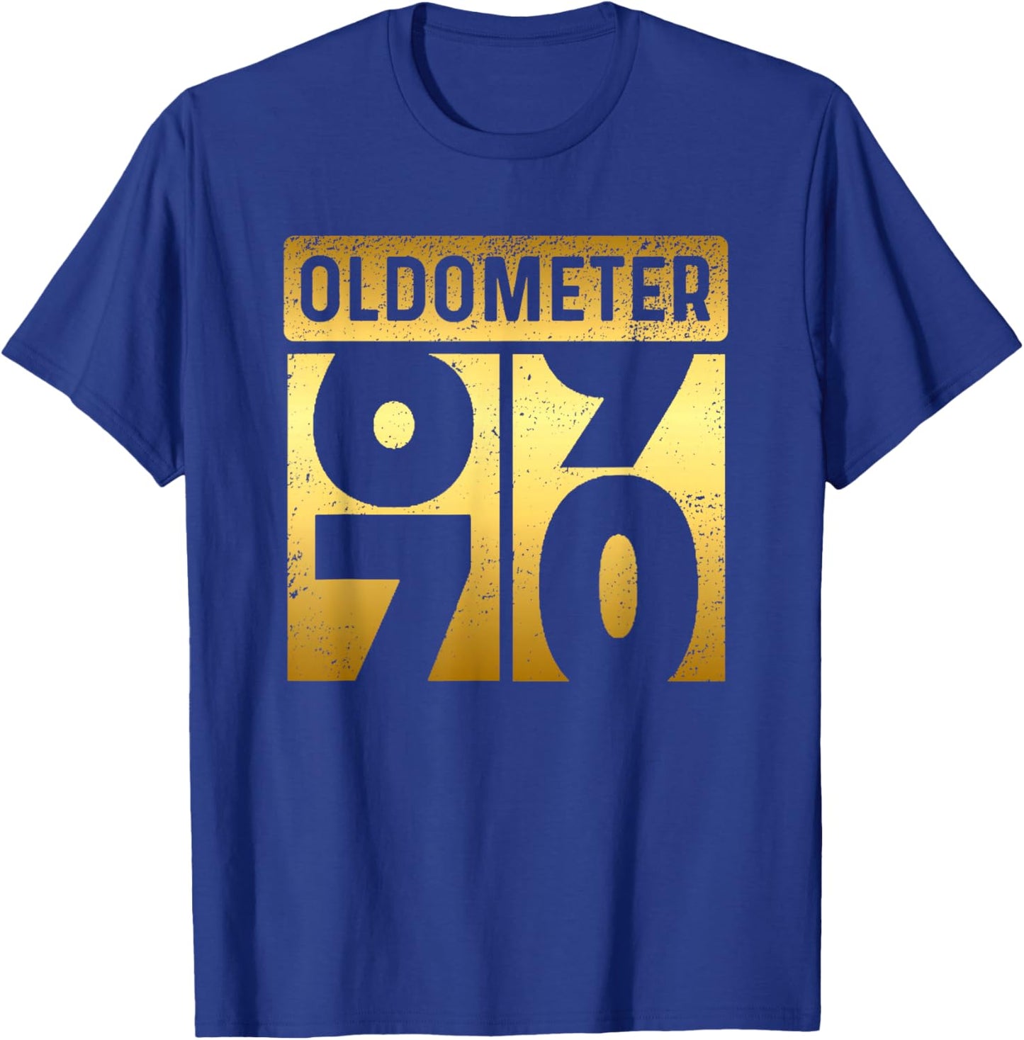 Funny Auto Mechanic Birthday 70th Turning 70 Golden Odometer T-Shirt - T-Shirt | Royal