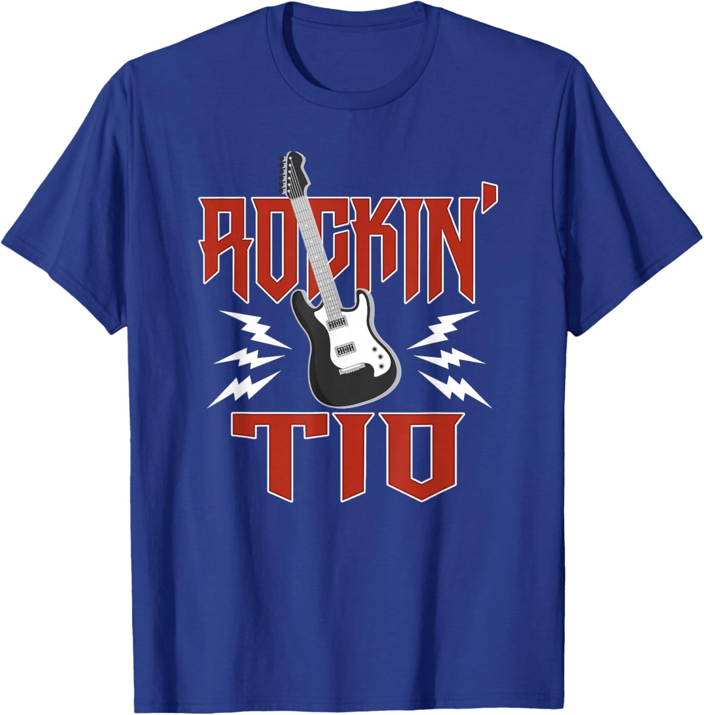 TIO Rockin One Birthday Family Matching Rock Guitar T-Shirt - T-Shirt | Royal