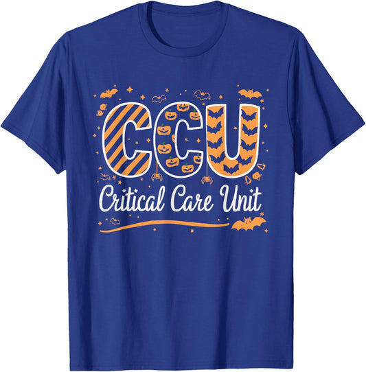 Halloween Critical Care Nurse Spooky Nursing Trick Or Treat T-Shirt - T-Shirt | Royal